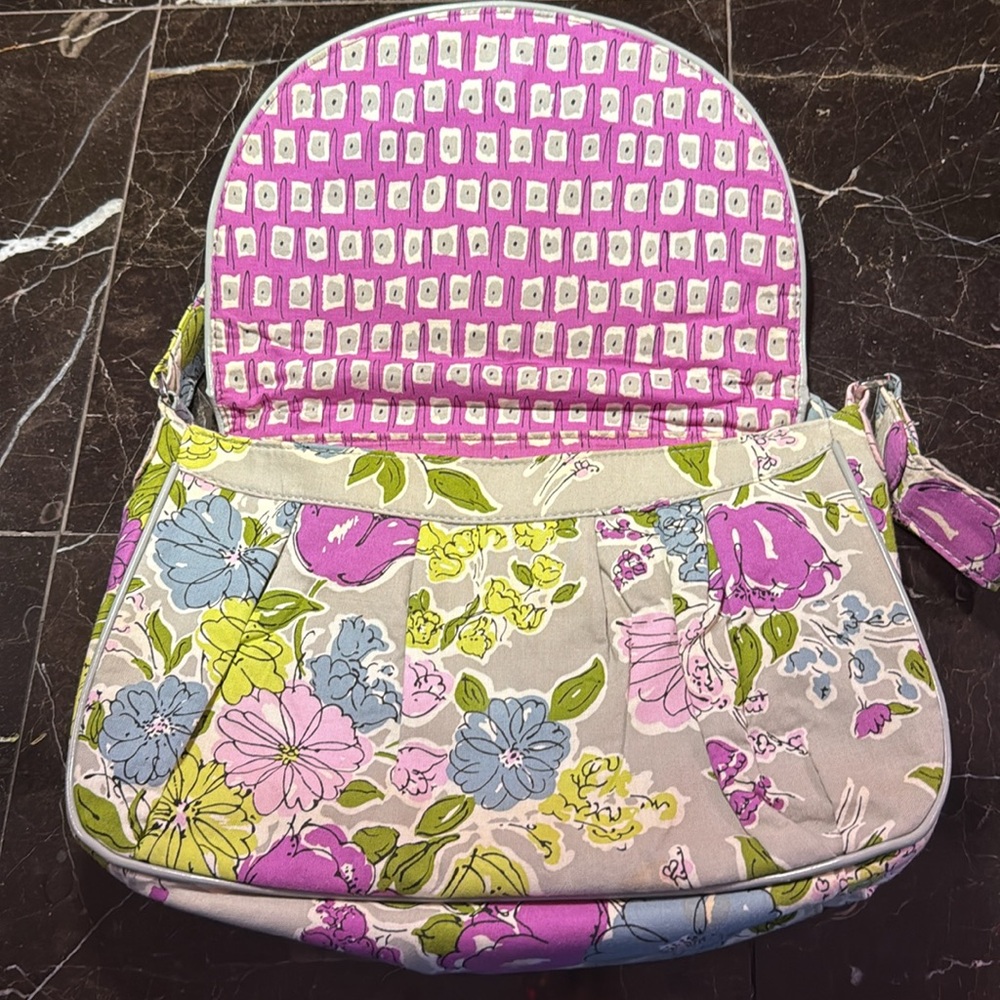 Vera Bradley green purple blue and pink handbag - Picture 5 of 6